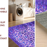 Ultra Soft Area Rug, Non Slip, Stain Resistant, Washable Area Rugs for Living Room, Bedroom, Sophisticated Vintage Diamond Texture(Purple)