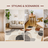 Ultra Soft Area Rug, Non Slip, Stain Resistant, Washable Area Rugs for Living Room, Bedroom, Chic Abstract Earthy Hues(Beige)