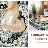 Ultra Soft Area Rug, Non Slip, Stain Resistant, Washable Area Rugs for Living Room, Bedroom, Intricate Mandala Motif in Cream(White)
