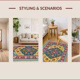 Ultra Soft Area Rug, Non Slip, Stain Resistant, Washable Area Rugs for Living Room, Bedroom, Antique Inspired Bedroom Plush Meditation Carpet(Gold)
