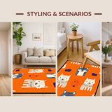 Ultra Soft Area Rug, Non Slip, Stain Resistant, Washable Area Rugs for Living Room, Bedroom, Cheerful Nature Inspired Decor(Orange)