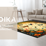 Ultra Soft Area Rug, Non Slip, Stain Resistant, Washable Area Rugs for Living Room, Bedroom, Elegant Monochrome Floral Arrangement(Yellow)