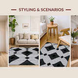 Minimalist Black and White Trellis(Black)