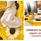 Ultra Soft Area Rug, Non Slip, Stain Resistant, Washable Area Rugs for Living Room, Bedroom, Rustic Sunflower Vintage Charm(Yellow)