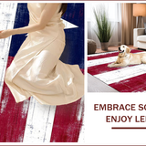 Ultra Soft Area Rug, Non Slip, Stain Resistant, Washable Area Rugs for Living Room, Bedroom, Bold Aged Flag Aesthetic(Red)