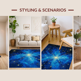 Ultra Soft Area Rug, Non Slip, Stain Resistant, Washable Area Rugs for Living Room, Bedroom, Mystical Sky-Themed Elegance(Blue)