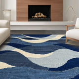 Contemporary Curvilinear Motif(Blue)