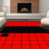 Ultra Soft Area Rug, Non Slip, Stain Resistant, Washable Area Rugs for Living Room, Bedroom, Geometric Red and Black Contrast(Red)