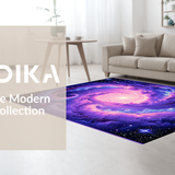 Ultra Soft Area Rug, Non Slip, Stain Resistant, Washable Area Rugs for Living Room, Bedroom, Whimsical Starry Night Illusion(Purple)