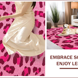 Ultra Soft Area Rug, Non Slip, Stain Resistant, Washable Area Rugs for Living Room, Bedroom, Leopard Print Washable(Pink)
