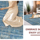 Ultra Soft Area Rug, Non Slip, Stain Resistant, Washable Area Rugs for Living Room, Bedroom, Geometric Spotted Carpet(Blue)