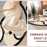 Ultra Soft Area Rug, Non Slip, Stain Resistant, Washable Area Rugs for Living Room, Bedroom, Hippie Funky Hallway Cool Decor Area Rug(Beige)