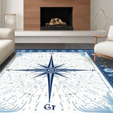 Ultra Soft Area Rug, Non Slip, Stain Resistant, Washable Area Rugs for Living Room, Bedroom, Lively Ocean Wave Decorative Style(Blue)
