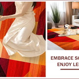 Ultra Soft Area Rug, Non Slip, Stain Resistant, Washable Area Rugs for Living Room, Bedroom, Abstract Geometric Burnt Orange Living Room Floor Rug(Red)
