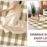 Ultra Soft Area Rug, Non Slip, Stain Resistant, Washable Area Rugs for Living Room, Bedroom, Checkered Shaggy Fluffy(Beige)