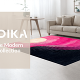 Ultra Soft Area Rug, Non Slip, Stain Resistant, Washable Area Rugs for Living Room, Bedroom, Gradient Black Pink Abstract Aesthetic(Pink)