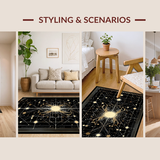 Ultra Soft Area Rug, Non Slip, Stain Resistant, Washable Area Rugs for Living Room, Bedroom, Sleek Neutral Color Block Design(Black)