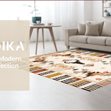Ultra Soft Area Rug, Non Slip, Stain Resistant, Washable Area Rugs for Living Room, Bedroom, Elegant Beige Animal Motif(Beige)