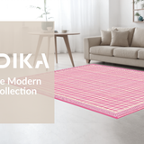 Ultra Soft Area Rug, Non Slip, Stain Resistant, Washable Area Rugs for Living Room, Bedroom, Serene Minimalist Pink and White(Pink)