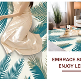 Contemporary Aqua Nature Print(Ivory)