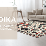 Ultra Soft Area Rug, Non Slip, Stain Resistant, Washable Area Rugs for Living Room, Bedroom, Playful Rustic Nature-Themed Accent(White)