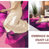 Ultra Soft Area Rug, Non Slip, Stain Resistant, Washable Area Rugs for Living Room, Bedroom, Coquette Bow Motif Rug with Curved Ribbon Edges and Sculpted Silhouette Design(Pink)