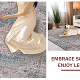 Ultra Soft Area Rug, Non Slip, Stain Resistant, Washable Area Rugs for Living Room, Bedroom, Premium Non-Slip Indoor Décor Washable Microfiber Accent Floor Mat(Gray)