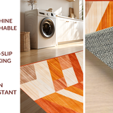 Ultra Soft Area Rug, Non Slip, Stain Resistant, Washable Area Rugs for Living Room, Bedroom, Rustic Textured Warmth Design(Orange)