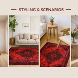 Striking Contemporary Medallion Style(Red)