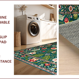 Ultra Soft Area Rug, Non Slip, Stain Resistant, Washable Area Rugs for Living Room, Bedroom, Rustic Earthy Botanical Ensemble(Blue)