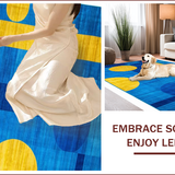 Ultra Soft Area Rug, Non Slip, Stain Resistant, Washable Area Rugs for Living Room, Bedroom, Elegant Minimalist Patterned Delight(Blue)