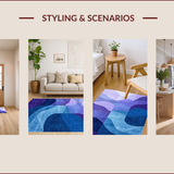 Ultra Soft Area Rug, Non Slip, Stain Resistant, Washable Area Rugs for Living Room, Bedroom, Vibrant Abstract Soft Touch(Purple)
