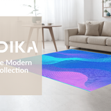 Ultra Soft Area Rug, Non Slip, Stain Resistant, Washable Area Rugs for Living Room, Bedroom, Artful Gradient Swirl Motif(Blue)