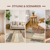 Ultra Soft Area Rug, Non Slip, Stain Resistant, Washable Area Rugs for Living Room, Bedroom, Rustic Earth Tones Texture(Brown)