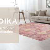 Ultra Soft Area Rug, Non Slip, Stain Resistant, Washable Area Rugs for Living Room, Bedroom, Playful Preppy Bowknot Rug Featuring Layered Ribbon Shapes and Modern Art Flair(Pink)