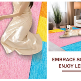 Ultra Soft Area Rug, Non Slip, Stain Resistant, Washable Area Rugs for Living Room, Bedroom, Playful Colorful Hopscotch Design(Pink)