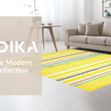 Ultra Soft Area Rug, Non Slip, Stain Resistant, Washable Area Rugs for Living Room, Bedroom, Playful Multi-Hued Stripe Blend(Yellow)