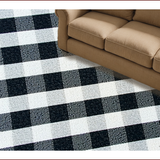 Ultra Soft Area Rug, Non Slip, Stain Resistant, Washable Area Rugs for Living Room, Bedroom, Modern Black White Checkered Living Room Plush Rug(Black)