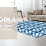Ultra Soft Area Rug, Non Slip, Stain Resistant, Washable Area Rugs for Living Room, Bedroom, Lively Classic Checkered Theme(Blue)