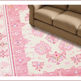 Ultra Soft Area Rug, Non Slip, Stain Resistant, Washable Area Rugs for Living Room, Bedroom, Whimsical Floral Coquette Pattern(White)