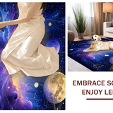 Ultra Soft Area Rug, Non Slip, Stain Resistant, Washable Area Rugs for Living Room, Bedroom, Enchanting Astral Swirl Visual Element(Purple)