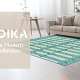Ultra Soft Area Rug, Non Slip, Stain Resistant, Washable Area Rugs for Living Room, Bedroom, Vibrant Peacock Blue Motif(Blue)