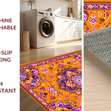 Ultra Soft Area Rug, Non Slip, Stain Resistant, Washable Area Rugs for Living Room, Bedroom, Whimsical Soft Tones Collection(Orange)