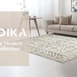 Ultra Soft Area Rug, Non Slip, Stain Resistant, Washable Area Rugs for Living Room, Bedroom, Chic Taupe Geometric Motif(Gray)