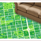 Ultra Soft Area Rug, Non Slip, Stain Resistant, Washable Area Rugs for Living Room, Bedroom, town city road playmat(Green)