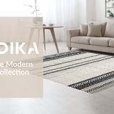 Ultra Soft Area Rug, Non Slip, Stain Resistant, Washable Area Rugs for Living Room, Bedroom, Chic Black and White Trellis Artwork(White)