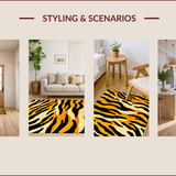 Ultra Soft Area Rug, Non Slip, Stain Resistant, Washable Area Rugs for Living Room, Bedroom, Wildlife Themed Bedroom Vibrant Accent Carpet(Black)