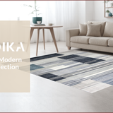 Ultra Soft Area Rug, Non Slip, Stain Resistant, Washable Area Rugs for Living Room, Bedroom, Contemporary Soft Toned Artistry(Gray)