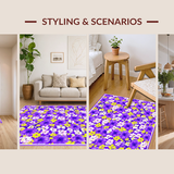 Ultra Soft Area Rug, Non Slip, Stain Resistant, Washable Area Rugs for Living Room, Bedroom, Elegant Textured Petal Arrangement(Purple)