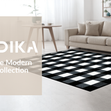 Rustic Black and White Checkered Design(Black)